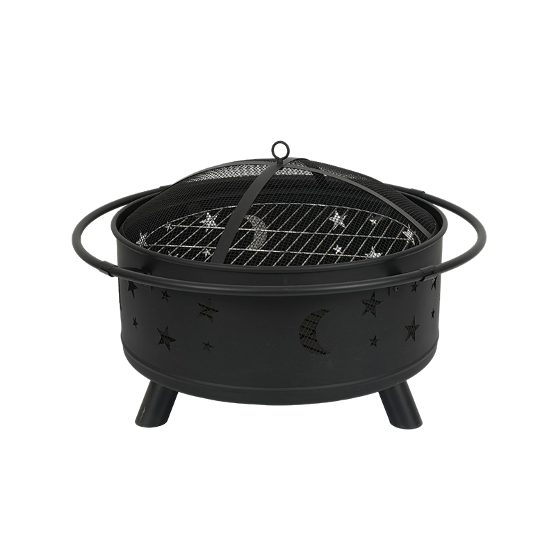 فناء الحديقة، موقد حطب، موقد نار بالفحم على سطح الطاولة